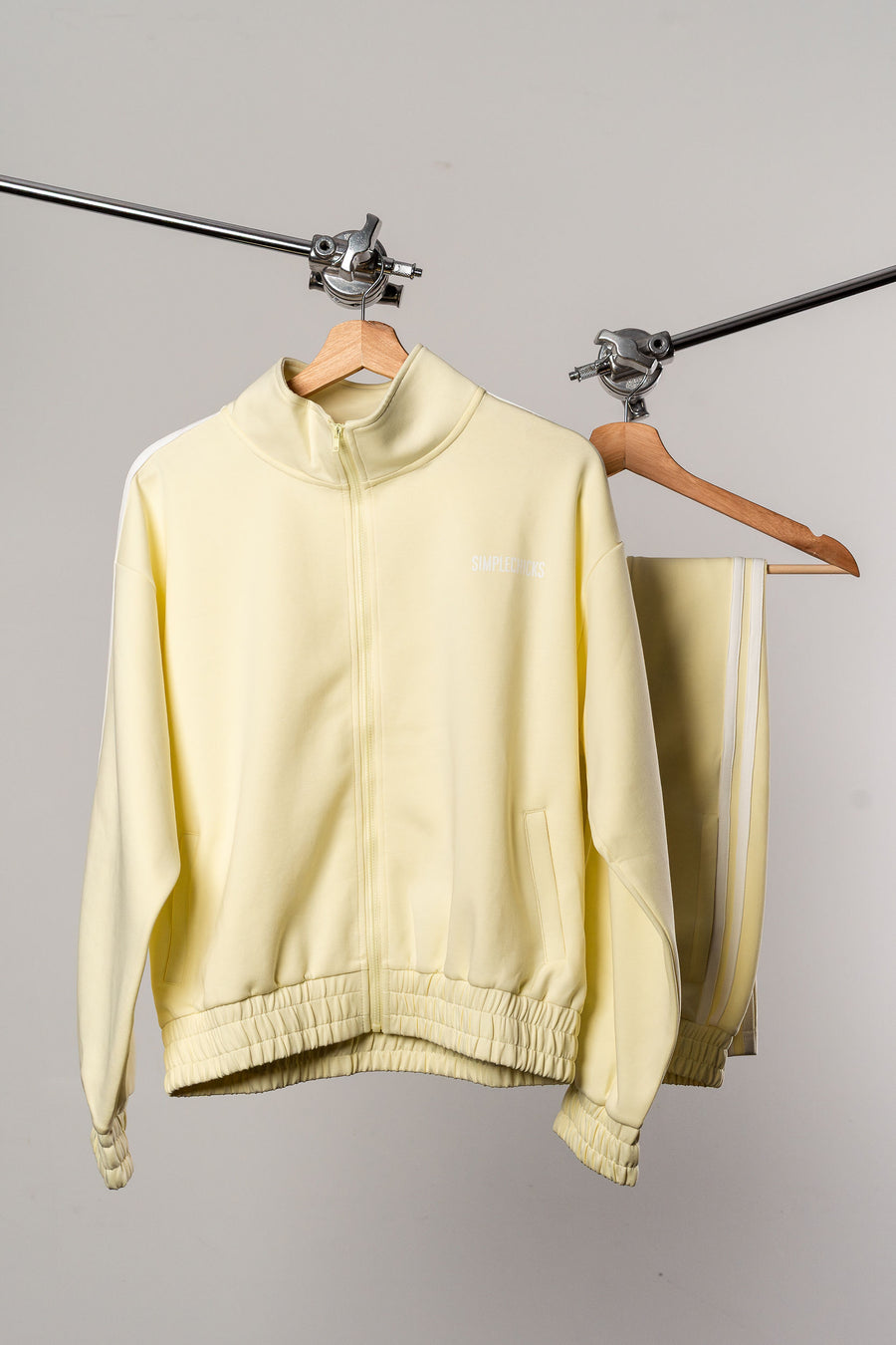 Lemon loungewear set on hangers