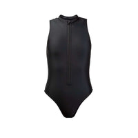 Black One Piece Swimsuit with Zipper